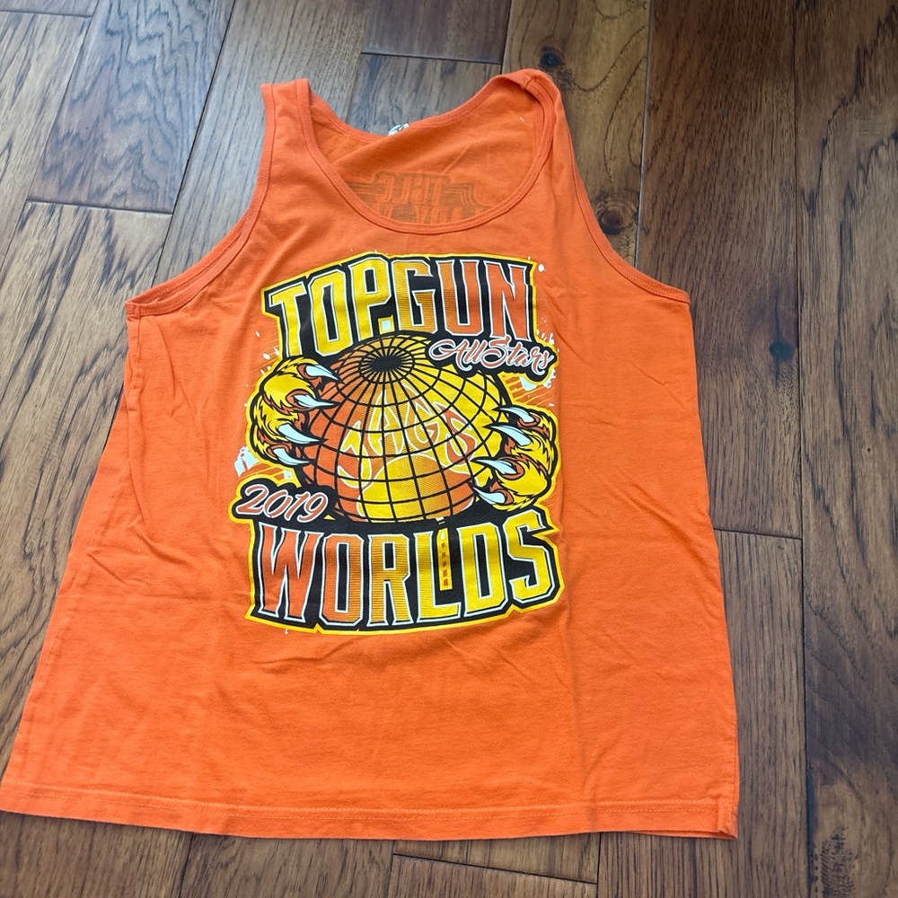 Orange Graphic Tank Top